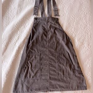 Brown corduroy overall dress